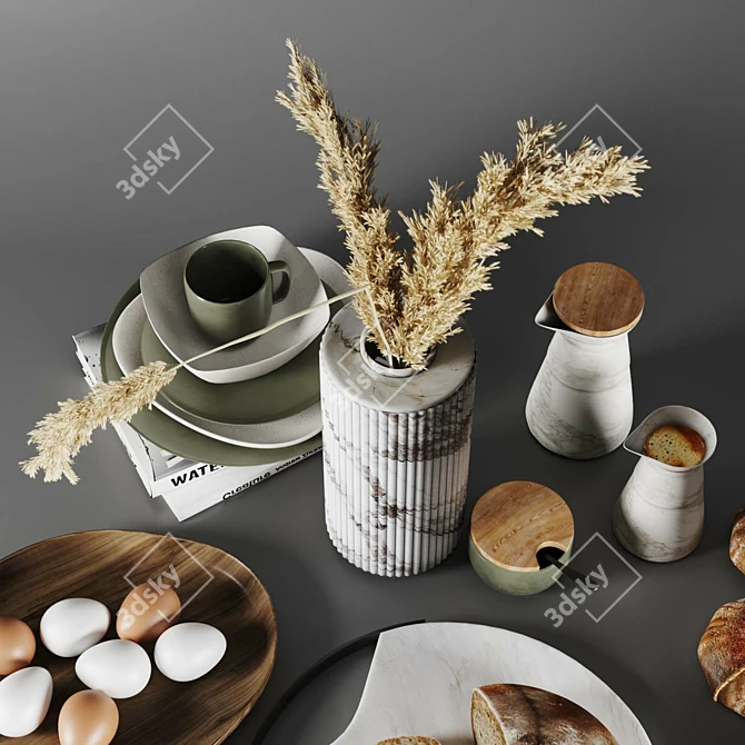 Modern Kitchen Accessory Set 3D model image 5