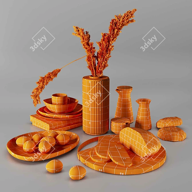 Modern Kitchen Accessory Set 3D model image 6