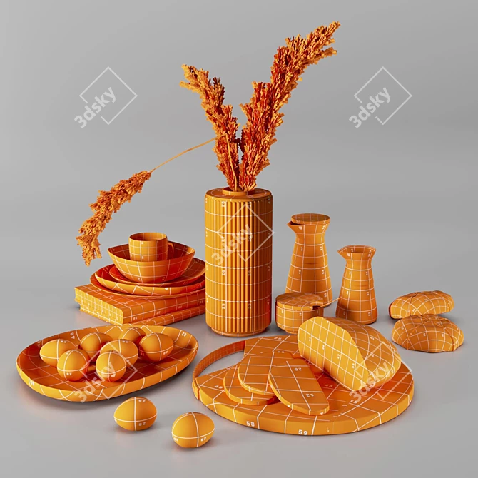 Modern Kitchen Accessory Set 3D model image 8