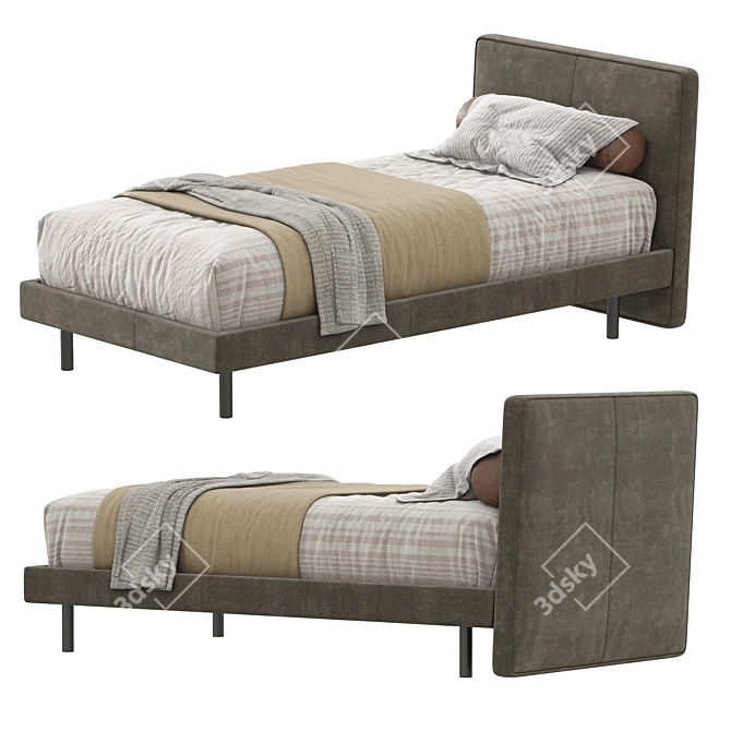 Elegant Single Bed by Pianca 3D model image 2