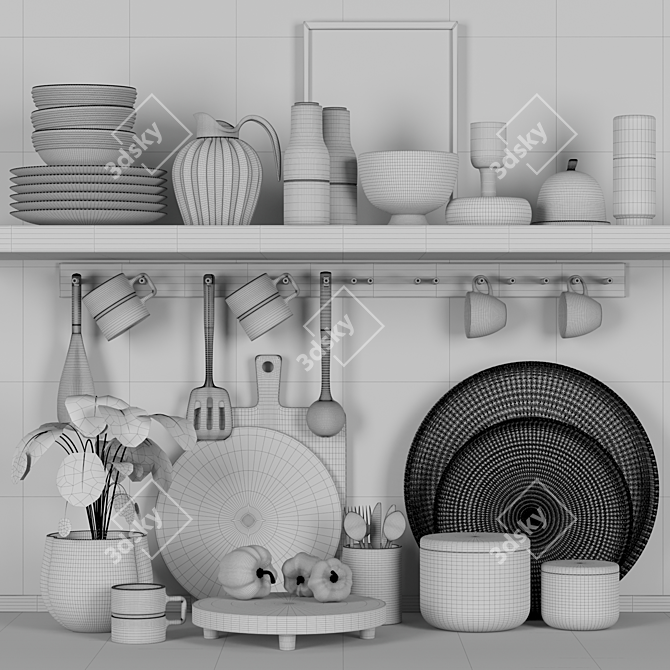 Essential Kitchen Tools 2018 3D model image 3