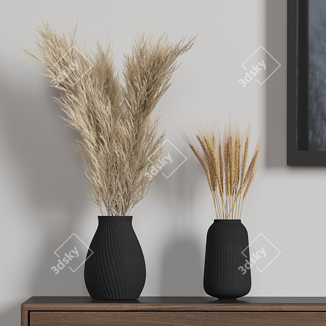 Elegant Dried Wheat & Pampas Set 3D model image 3