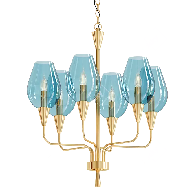 Elegant Viola Chandelier 3D model image 1