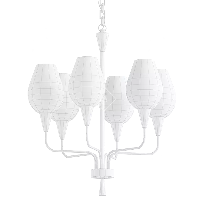 Elegant Viola Chandelier 3D model image 2