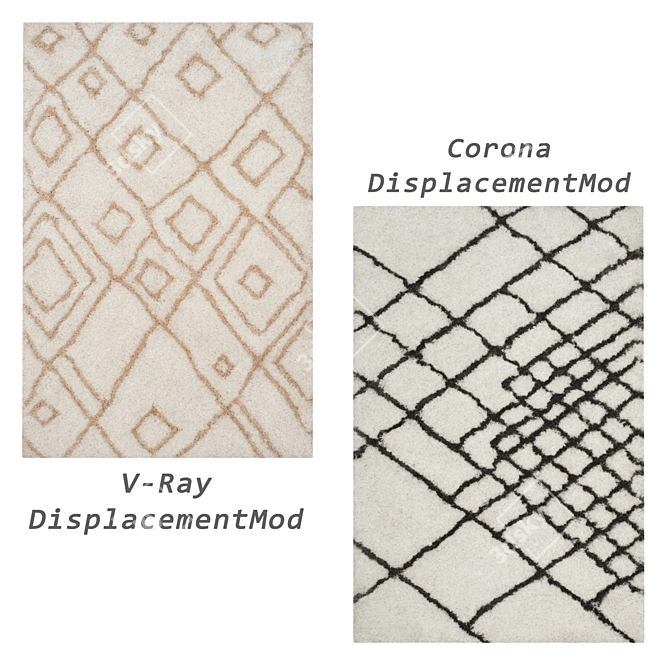 Versatile Collection of 6 Rugs: VRayFur, VRayDisplacementMod, CoronaDisplacementMod 3D model image 2