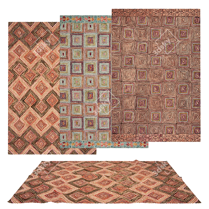 Variety Collection: 6 Rugs with VRayFur & Displacement 3D model image 1