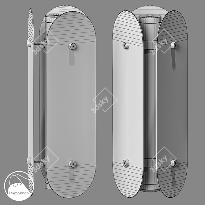 Elegant Chamod Wall Sconce 3D model image 2