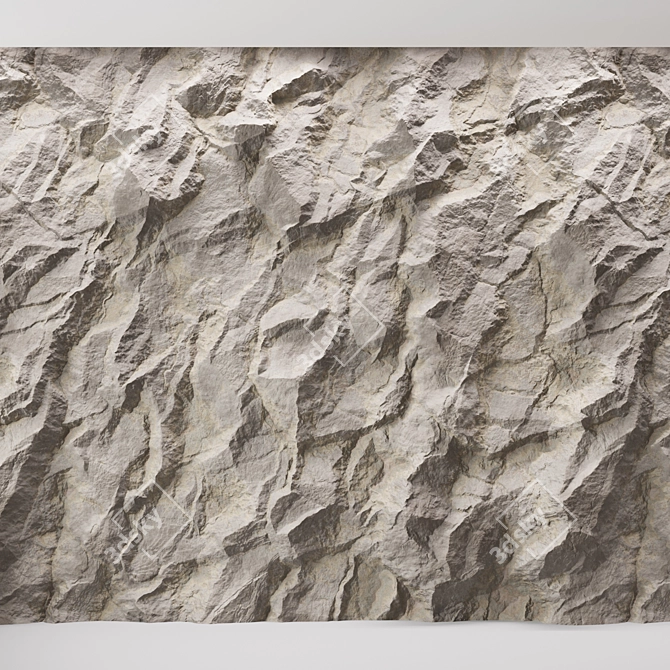 Seamless Rock Cliff Wall Texture 3D model image 1