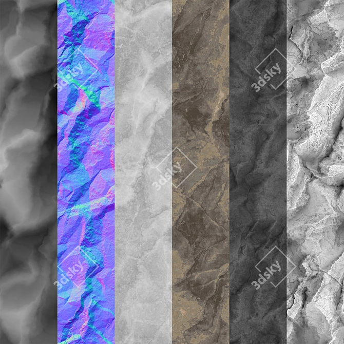 Seamless Rock Cliff Wall Texture 3D model image 3