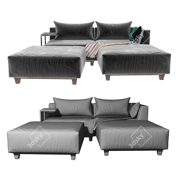 Modern and Stylish Sofa LeWin 3D model image 2