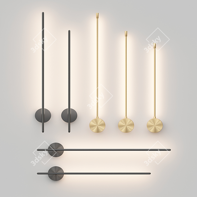 Elegant Crystal Lux Wall Light 3D model image 2