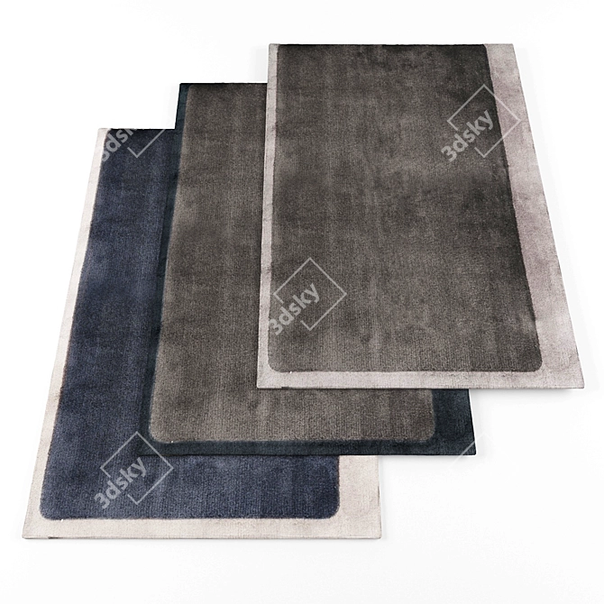 Modern Rugs Set: 6 Textured Pieces 3D model image 1