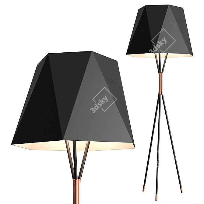 Modern Corona Floor Lamp 3D model image 1