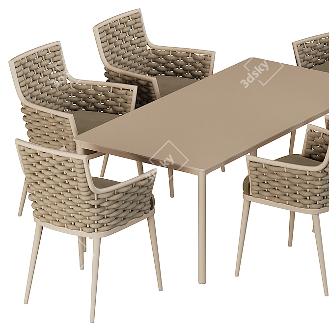 Elegant Outdoor Dining Set 3D model image 3