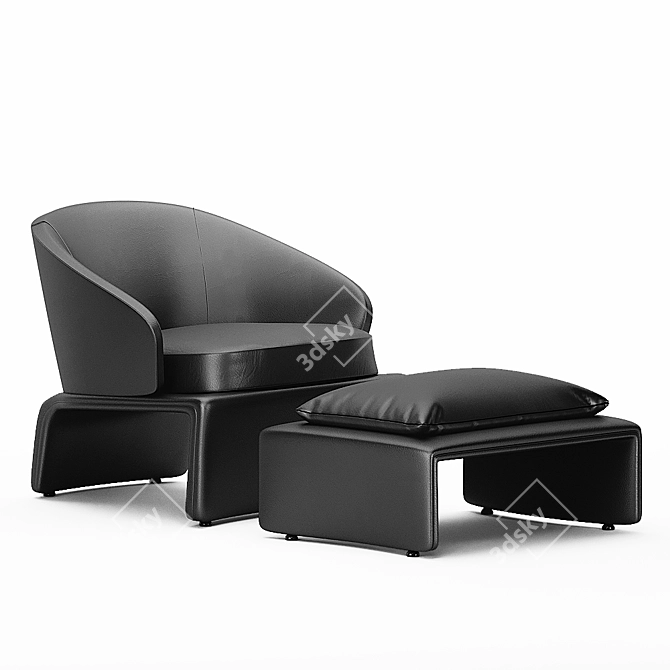 Halley Armchair: Sleek and Stylish 3D model image 1