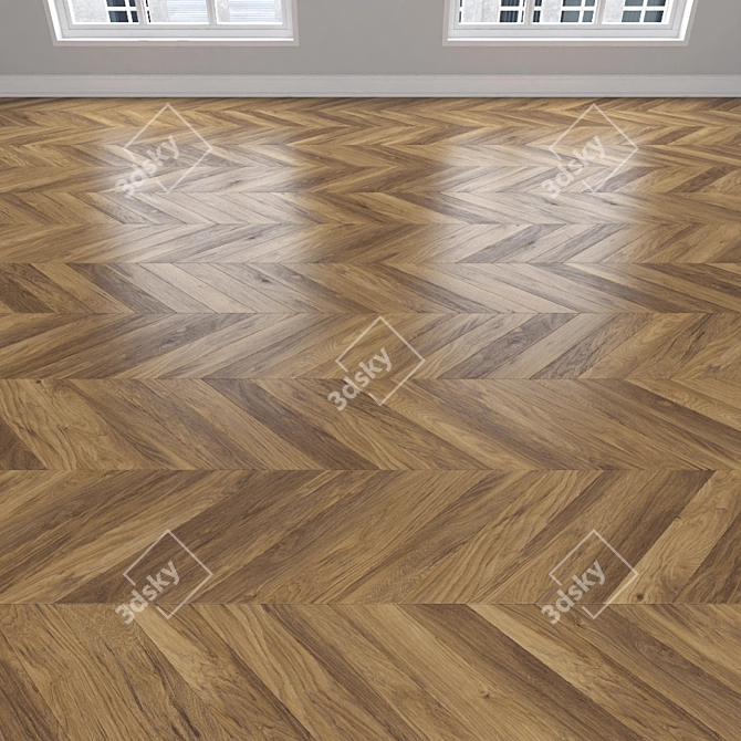 Versatile Oak Parquet: Herringbone, Linear, Chevron 3D model image 4