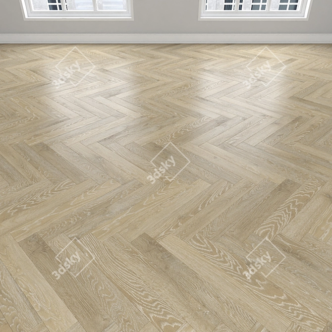 Oak Parquet: Herringbone, Linear, Chevron 3D model image 3