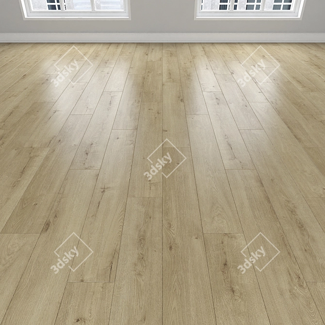 Stunning Parquet Oak: Herringbone, Linear, Chevron 3D model image 2