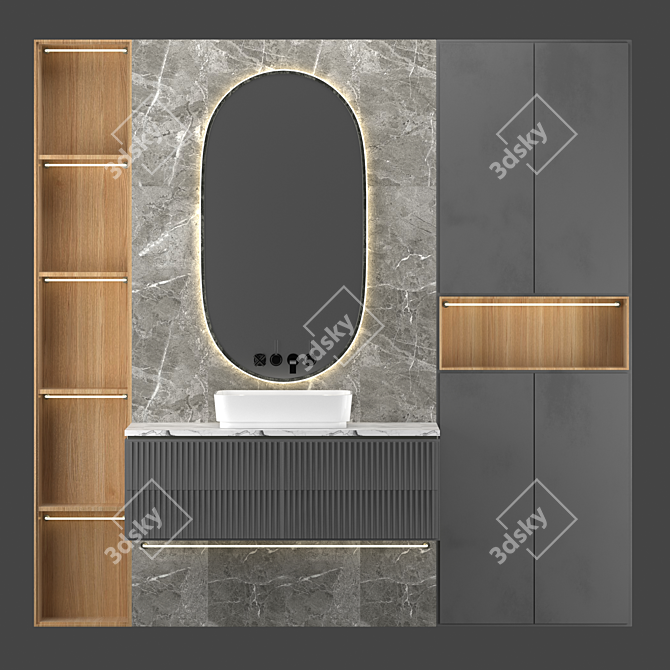 Versatile Bathroom Set: A105 3D model image 1