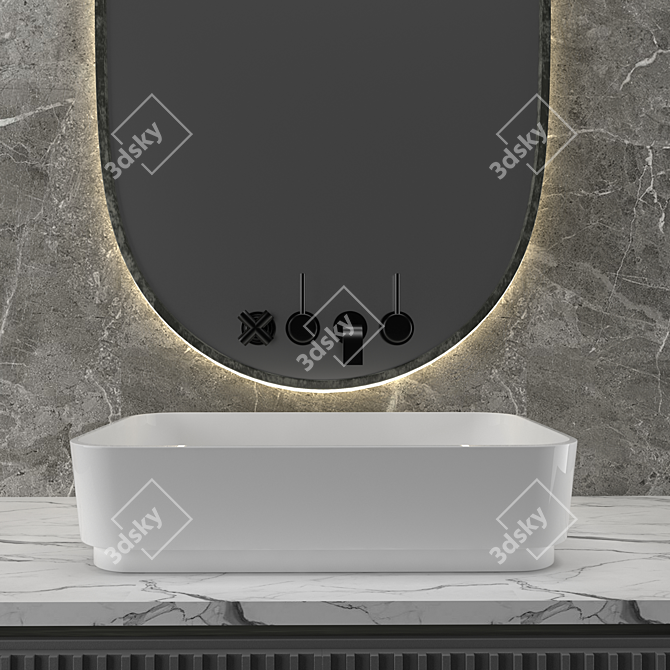 Versatile Bathroom Set: A105 3D model image 3