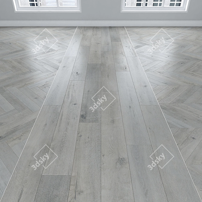 Oak Parquet: Herringbone, Linear & Chevron 3D model image 1