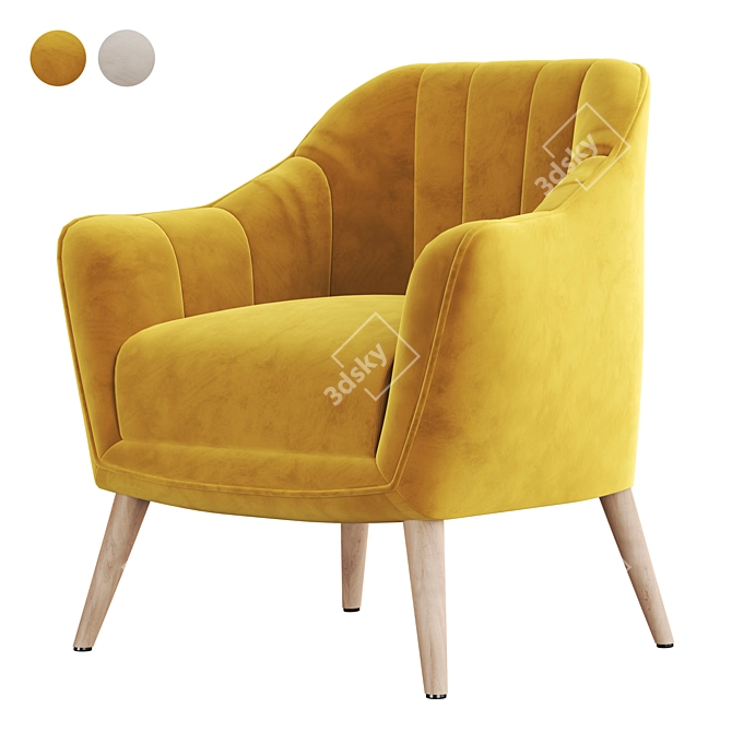 Elegant Selena Armchair: Stylish Design & Superior Comfort 3D model image 1