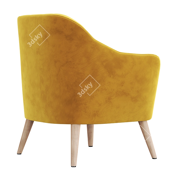 Elegant Selena Armchair: Stylish Design & Superior Comfort 3D model image 3