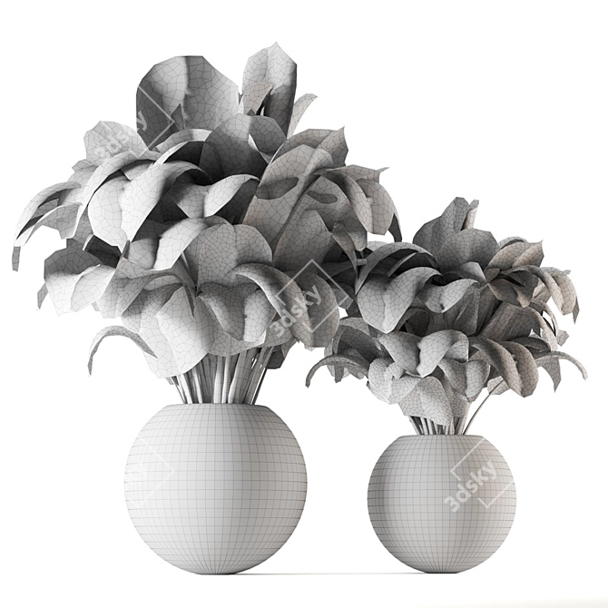 Green Oasis Indoor Plant Set 3D model image 7