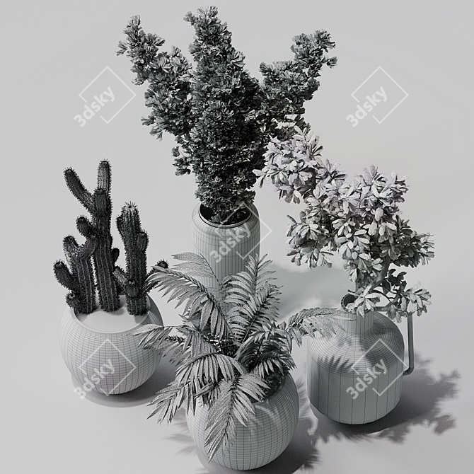 Modern Indoor Plant Decor 3D model image 4