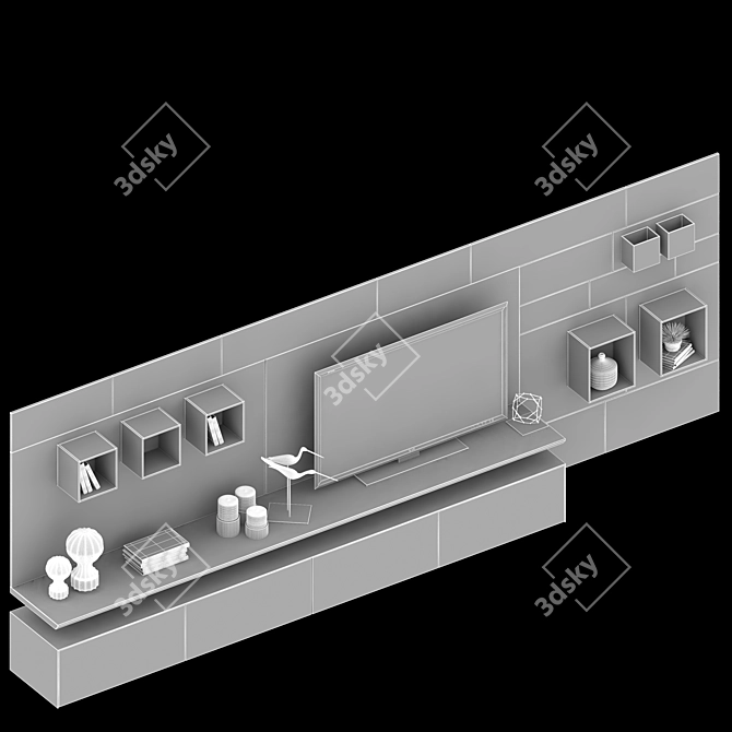 Ronda Design Magnetika TV Cabinet: Stylish Storage Solution 3D model image 4