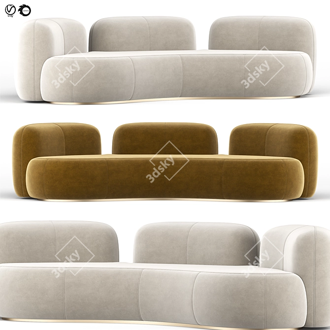 Modern Tateyama XL Sofa - Timeless Comfort 3D model image 1