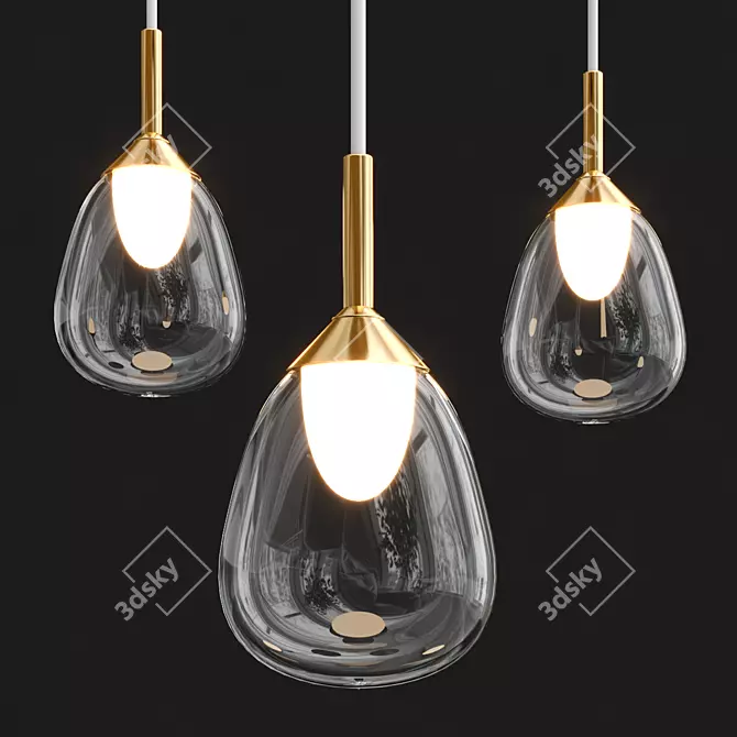 GOCCE Modern Glass Pendant by Bonaldo 3D model image 1