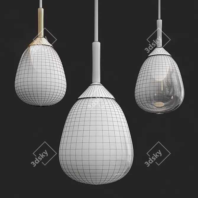 GOCCE Modern Glass Pendant by Bonaldo 3D model image 2