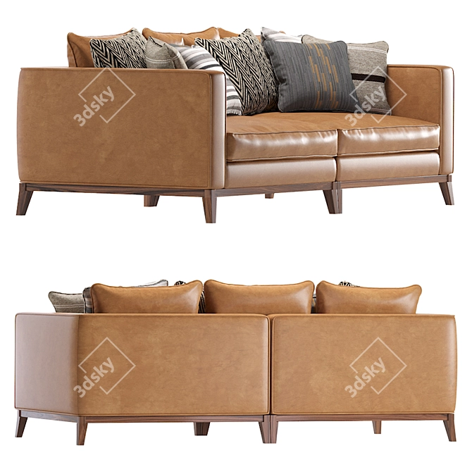 Luxury Principe Leather Sofa 3D model image 2