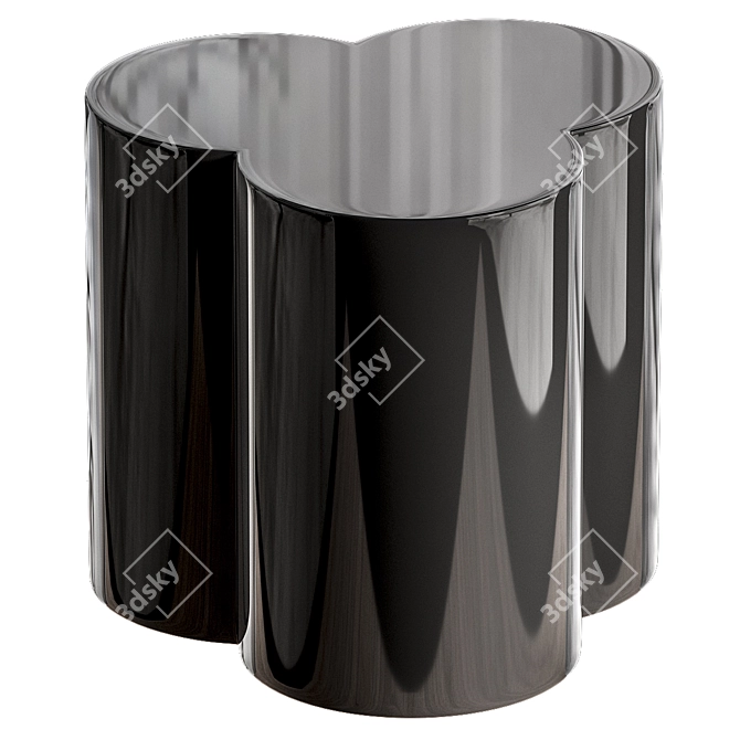 Modern Black & White Side Table 3D model image 1