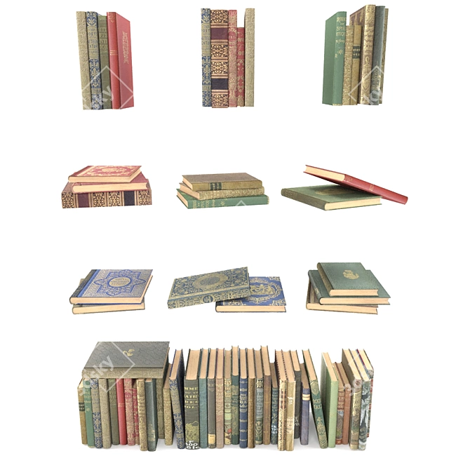 Antiquarian Book Collection - 37 Covers 3D model image 1