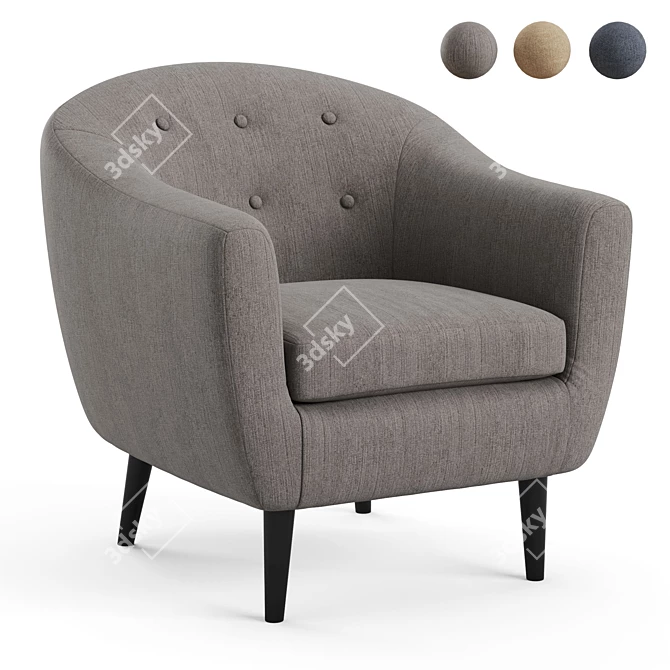 Retro-Inspired Klorey Chair 3D model image 1