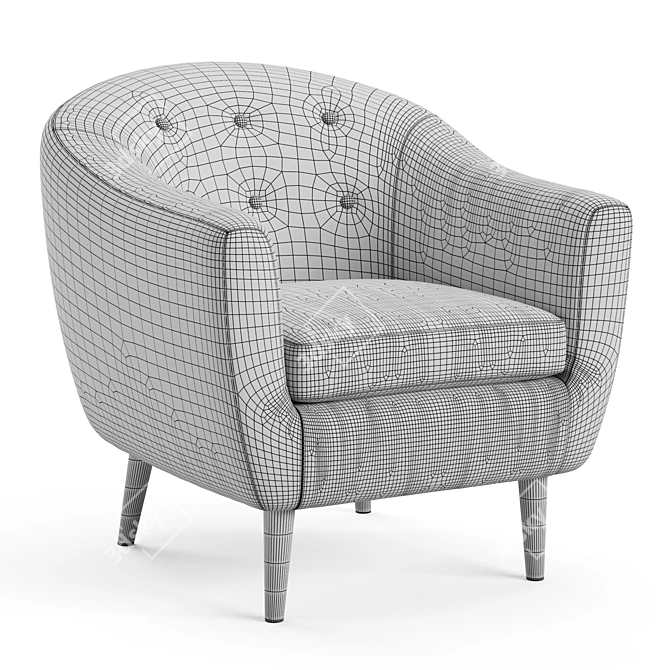 Retro-Inspired Klorey Chair 3D model image 5