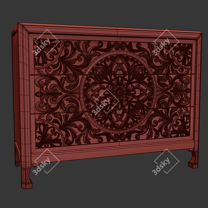 La Grange Lockhart Three-Drawer Sideboard 3D model image 1