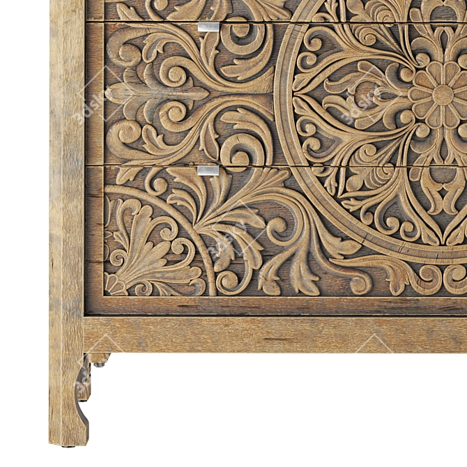 La Grange Lockhart Three-Drawer Sideboard 3D model image 4