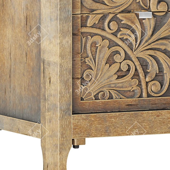 La Grange Lockhart Three-Drawer Sideboard 3D model image 5