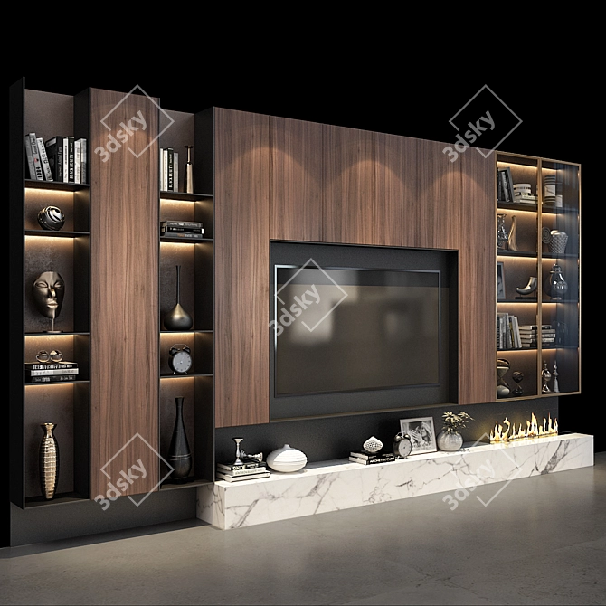Sleek TV Wall Set 215: Stylish & Functional 3D model image 3