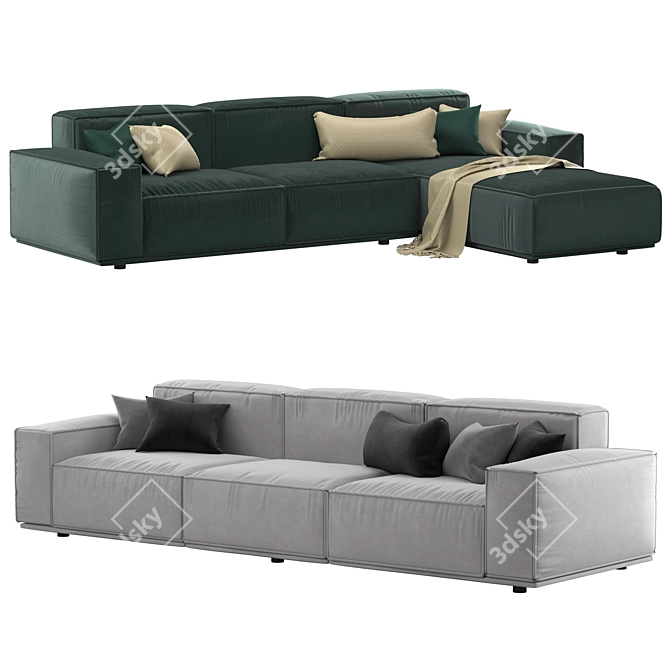 Arflex Marechiaro 3-Seater Sofa: Modern, Stylish & Versatile 3D model image 1