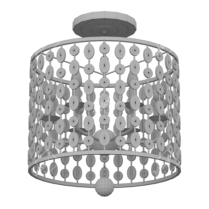 Elegant Layla Antique Silver Chandelier 3D model image 2