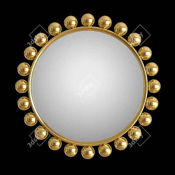 Fornasetti Convex Mirror: Optical Illusion 3D model image 1