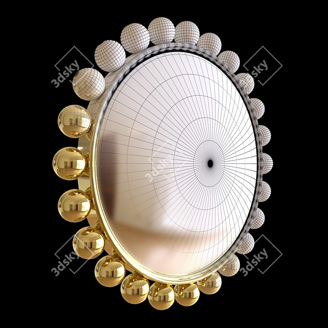 Fornasetti Convex Mirror: Optical Illusion 3D model image 3