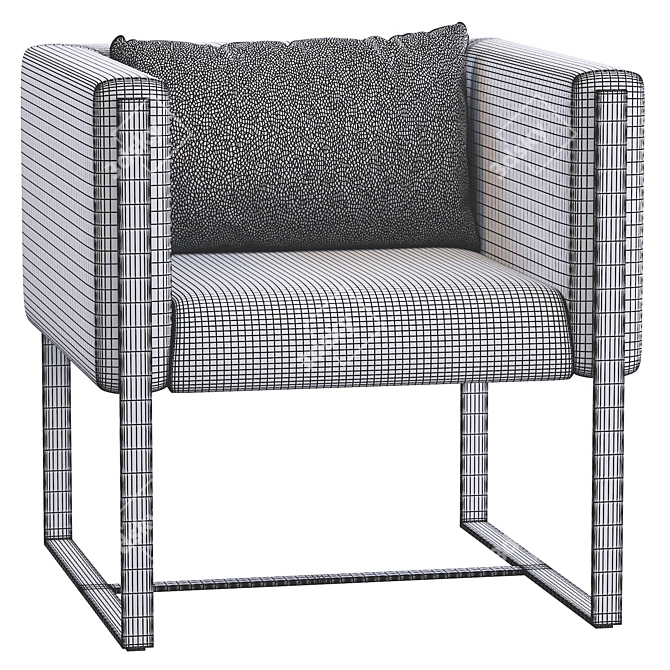 Elegant Porto Armchair 3D model image 4