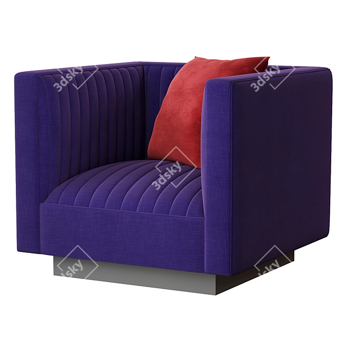 Elegant Tufted Chair 3D model image 5