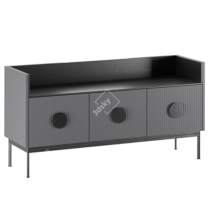 Modern Grey Chest of Drawers 3D model image 1