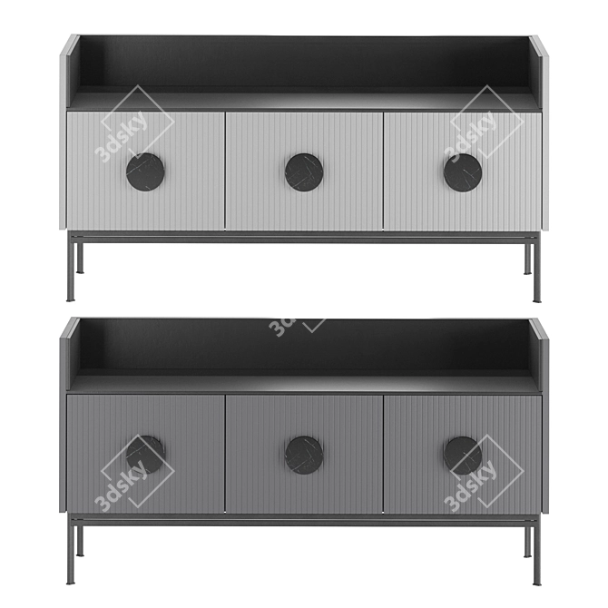 Modern Grey Chest of Drawers 3D model image 3